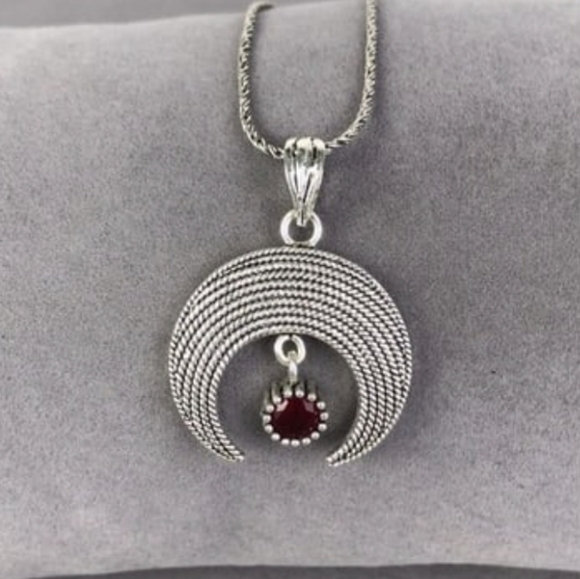 925 Sterling Silver Turkish Filigree Moon Necklace for Women, NEW,HandmadeGift - Picture 6 of 6